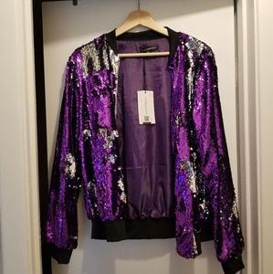 PRE THRIFT SALE- Two-way Sequined Bomber Jacket